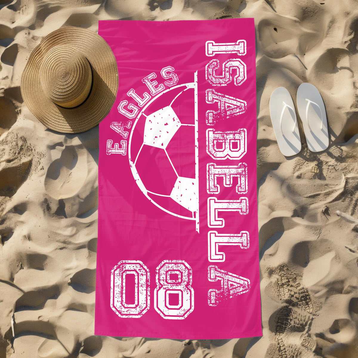 Custom Soccer Towel, Personalized Name Towel for Players, Senior Soccer Gift, Team Gift, Soccer Birthday Gift, Girls Sports Towel