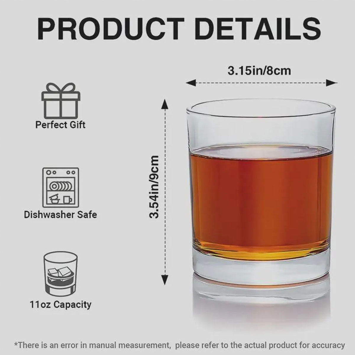 The Black Father 11oz Whiskey Glass - Personalized Gifts For Dad Father's Day