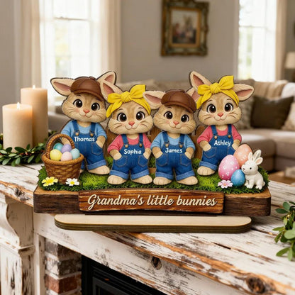 Personalized Grandma's Little Bunnies Wooden Plaque, Easter Gift For Grandma, Farmhouse Decor, Thanksgiving Plaque, Mothers Day