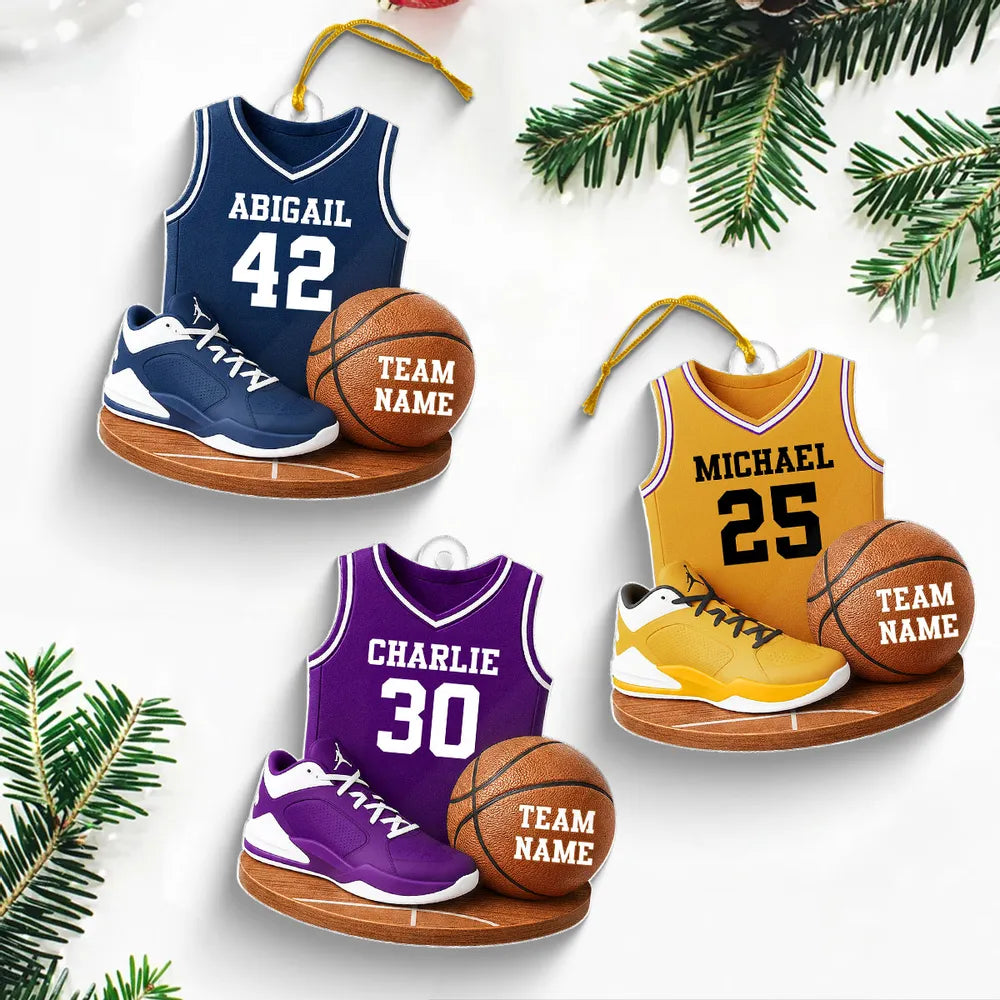 Basketball Kit 3D Effect - Personalized Acrylic Ornament - Christmas Gift For Son, Boyfriend, Gift For Him