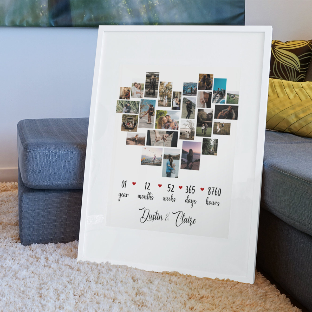 Custom First Anniversary Collage Canvas, 1 Year Anniversary Gift, First Year Together, One Year Down, One Year Anniversary Gift