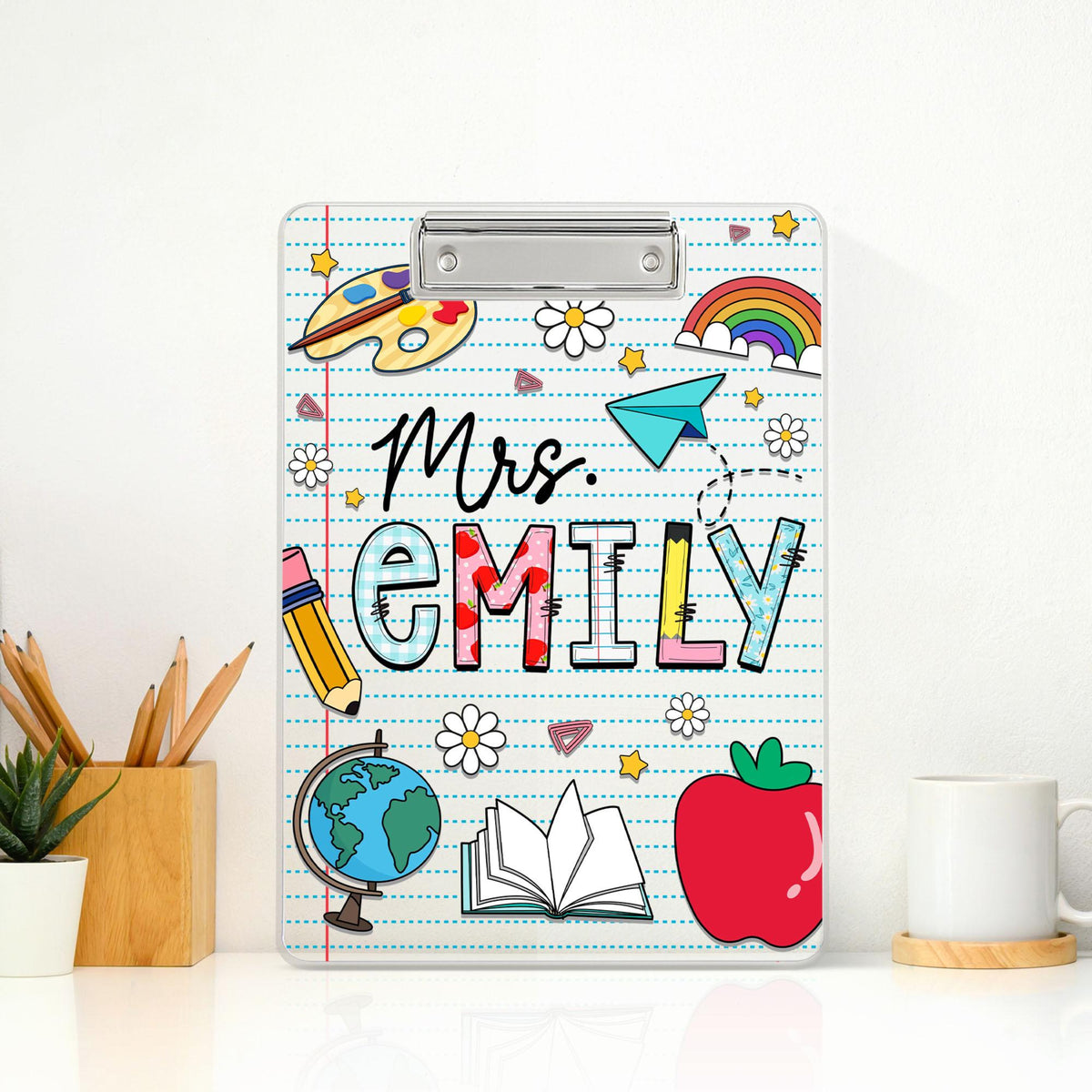Teacher Appreciation Gifts, Personalized Teacher Clipboard, Custom Acrylic Clipboard With Teacher Name, Teacher Gifts, Back to School Gift