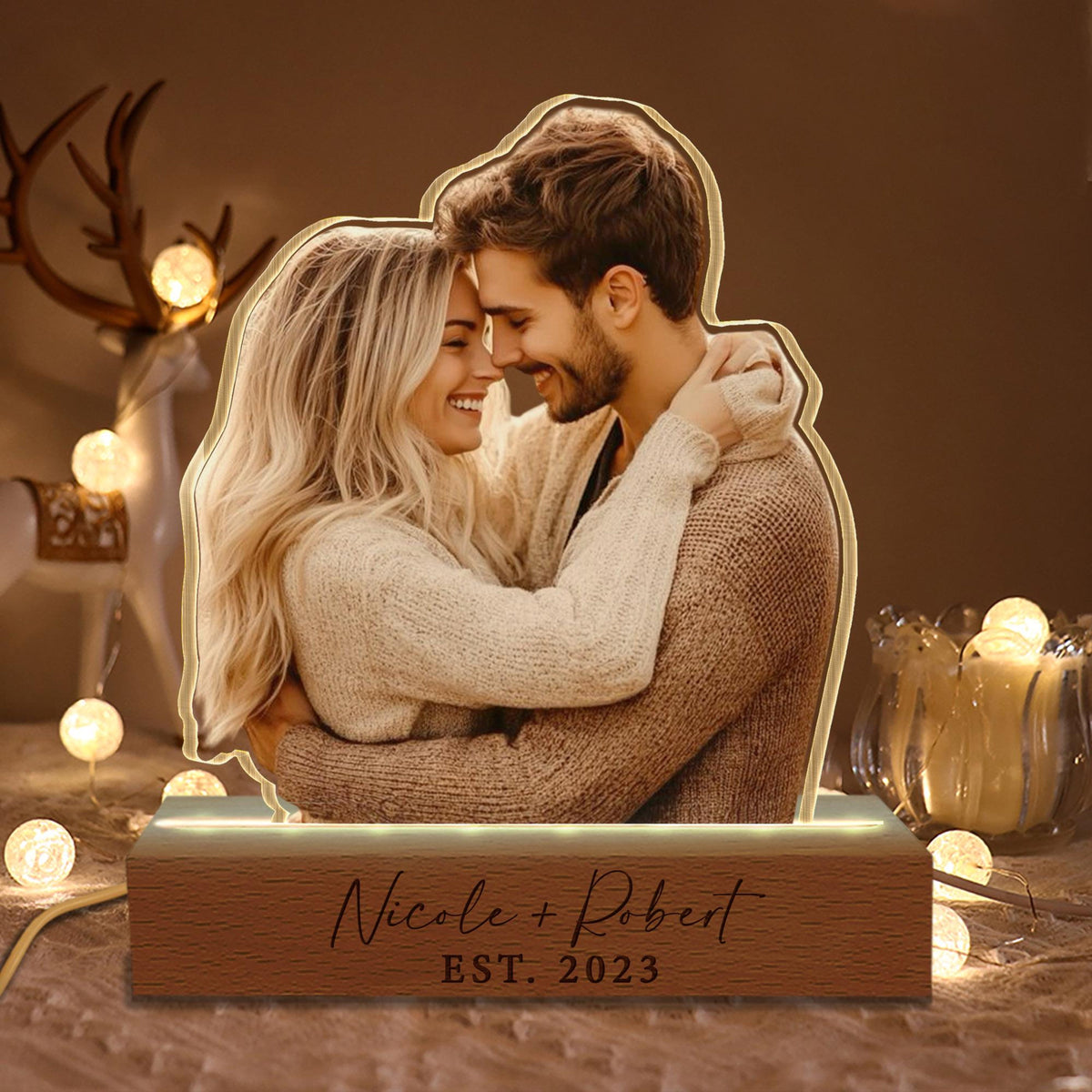 Personalized Valentines Gift For Him/Her, Couples Photo Night Light, Custom Photo Plaque Light, Birthday Gift For Boyfriend Girlfriend, Anniversary Gifts