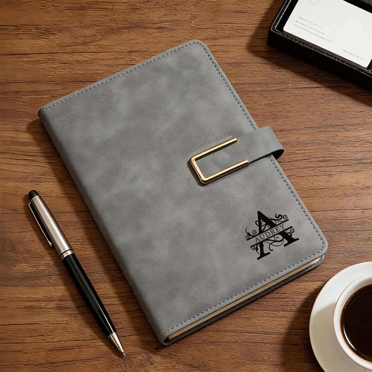 Custom Leather Journal Set with Pen, Personalized Notebook, Graduation Gift