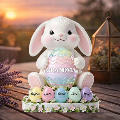 Bunny Grandma Easter - Personalized Acrylic Block Plaque - Easter Decor for Grandma
