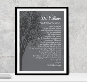 Doctor Gift, A Wonderful Doctor Poem A Truly Great Doctor Appreciation Gift Doctor Thank You Doctor Doctors Day Physician Gratitude Medical