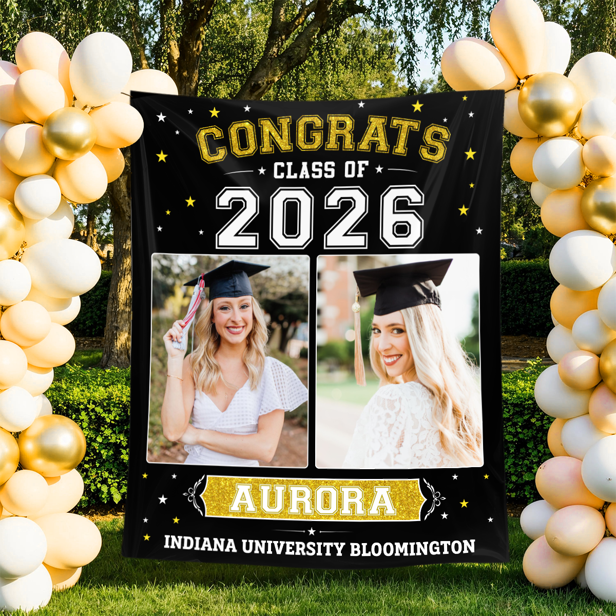 Class Of 2026 Style Personalized Graduation Backdrop