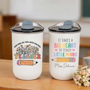 Personalized Teacher Tumbler 10oz, Custom Name Coffee Cup, Thank You Gifts, Teacher Appreciation Gift