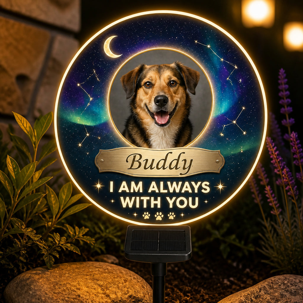 Pet Memorial Solar LED Sign – I Am Always With You (Photo + Name) - Personalized Cut Metal Sign Led Solar 6a04c515-24cc-425b-82fa-1ad419beedc1.jpg