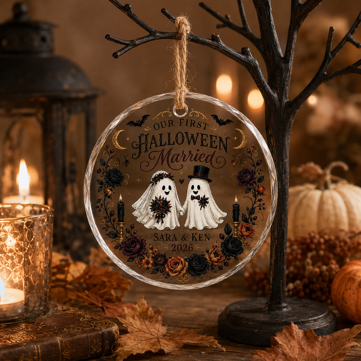Our First Halloween Married Glass Ornament, Personalized Ghost Couple Crystal Ornament, Custom Halloween Wedding Keepsake Gift for Couple 6a0cb76a-8bbb-4154-a7c1-b2a8be139239-dsfgdf-2-.png