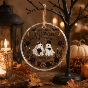 Our First Halloween Married Glass Ornament, Personalized Ghost Couple Crystal Ornament, Custom Halloween Wedding Keepsake Gift for Couple 6a0cb76a-8bbb-4154-a7c1-b2a8be139239-dsfgdf-2-.png