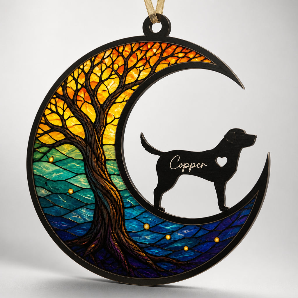 Crescent Moon Dog Stained-Glass Suncatcher – Personalized Pet Name - Personalized Suncatcher Stained Glass 6a0e848b-dbaf-47f9-a987-af2e52691f14.jpg