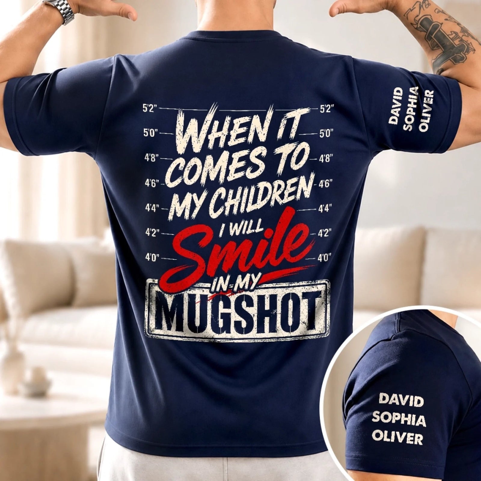 When It Comes To My Children Shirt - Personalized Father's Day Birthday T-Shirt For Dad, Grandpa