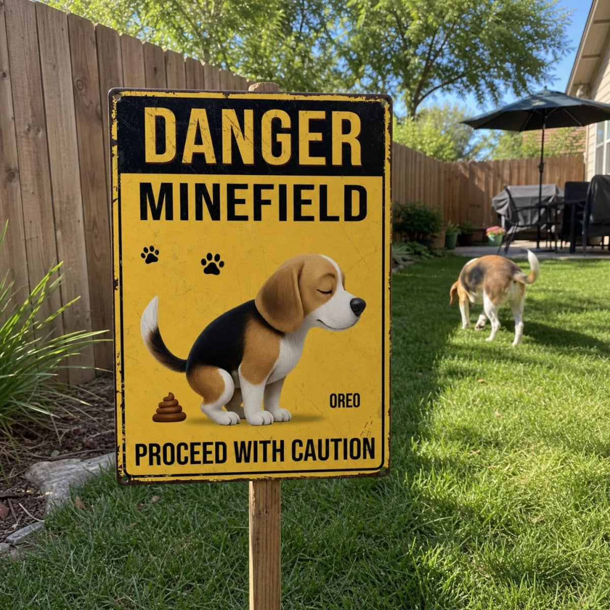 Danger Minefield - Personalized Metal Sign For Dog Lovers