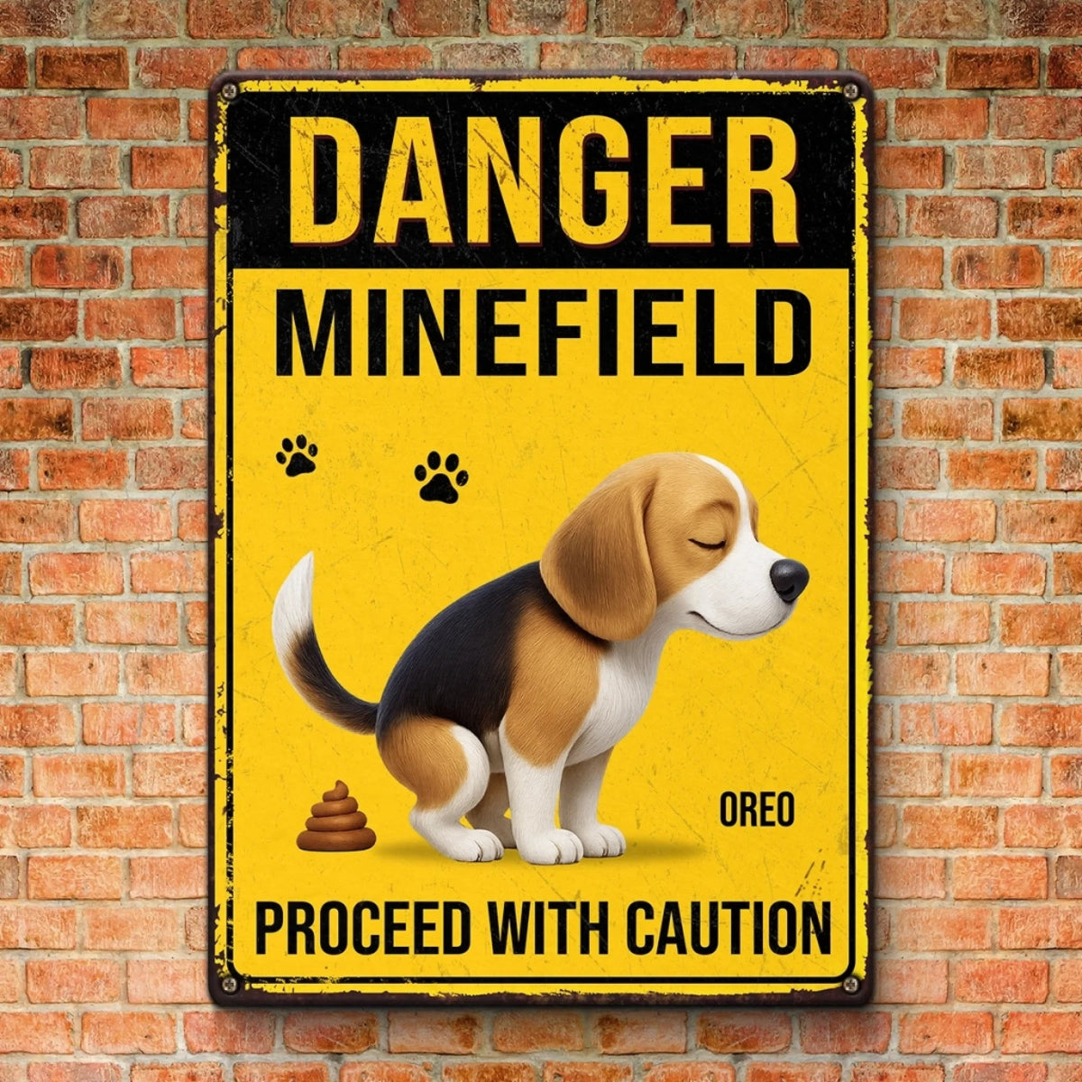 Danger Minefield - Personalized Metal Sign For Dog Lovers