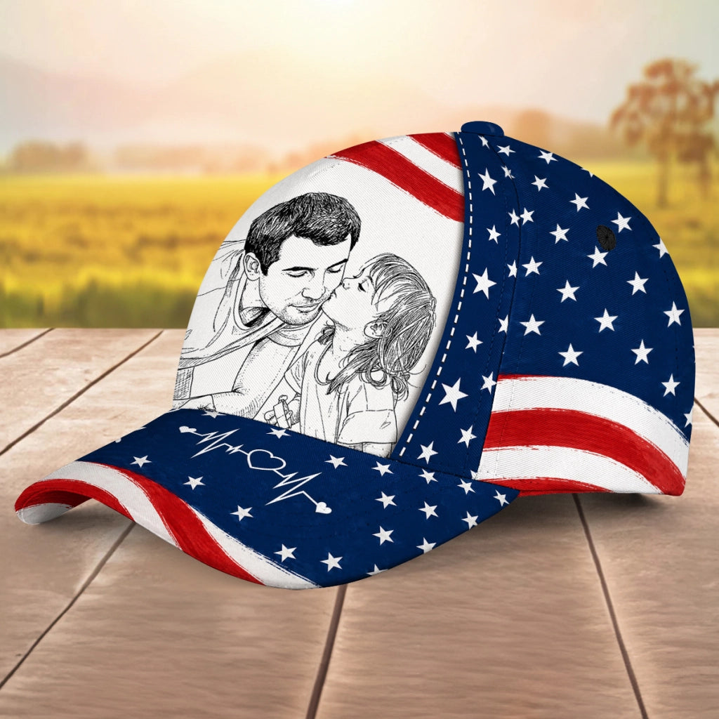 Best American Sketch Dad - Personalized Custom Classic Cap