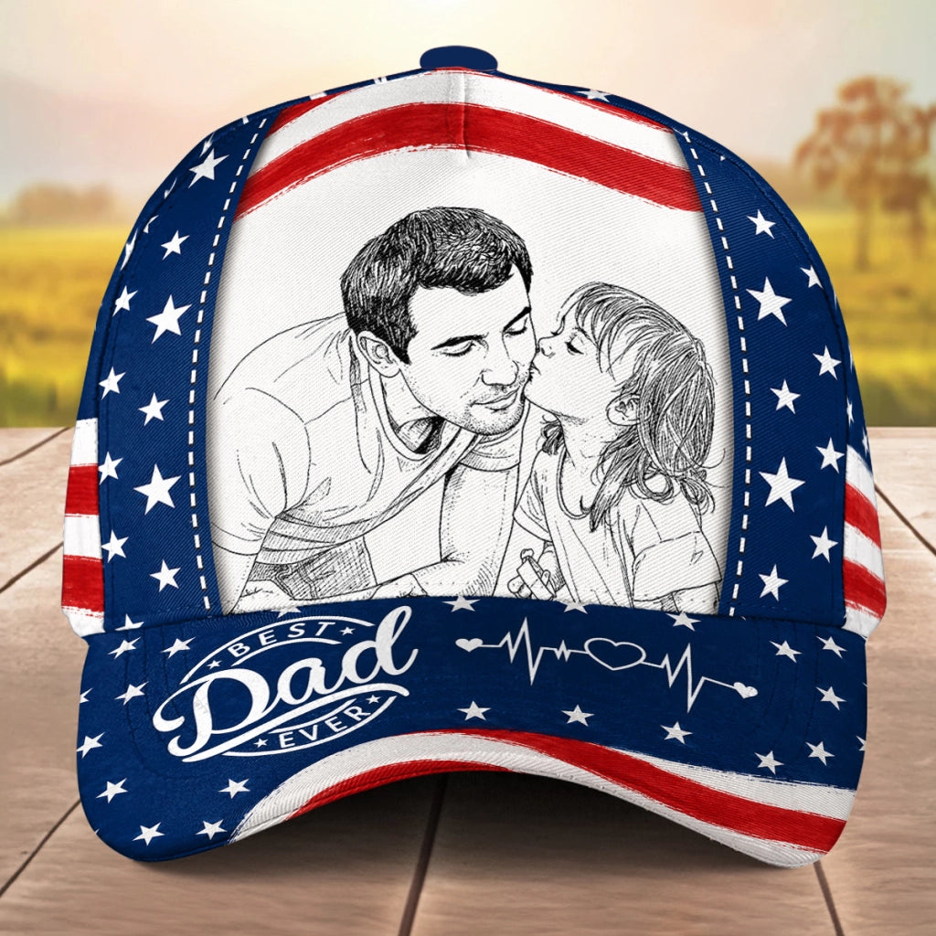 Best American Sketch Dad - Personalized Custom Classic Cap