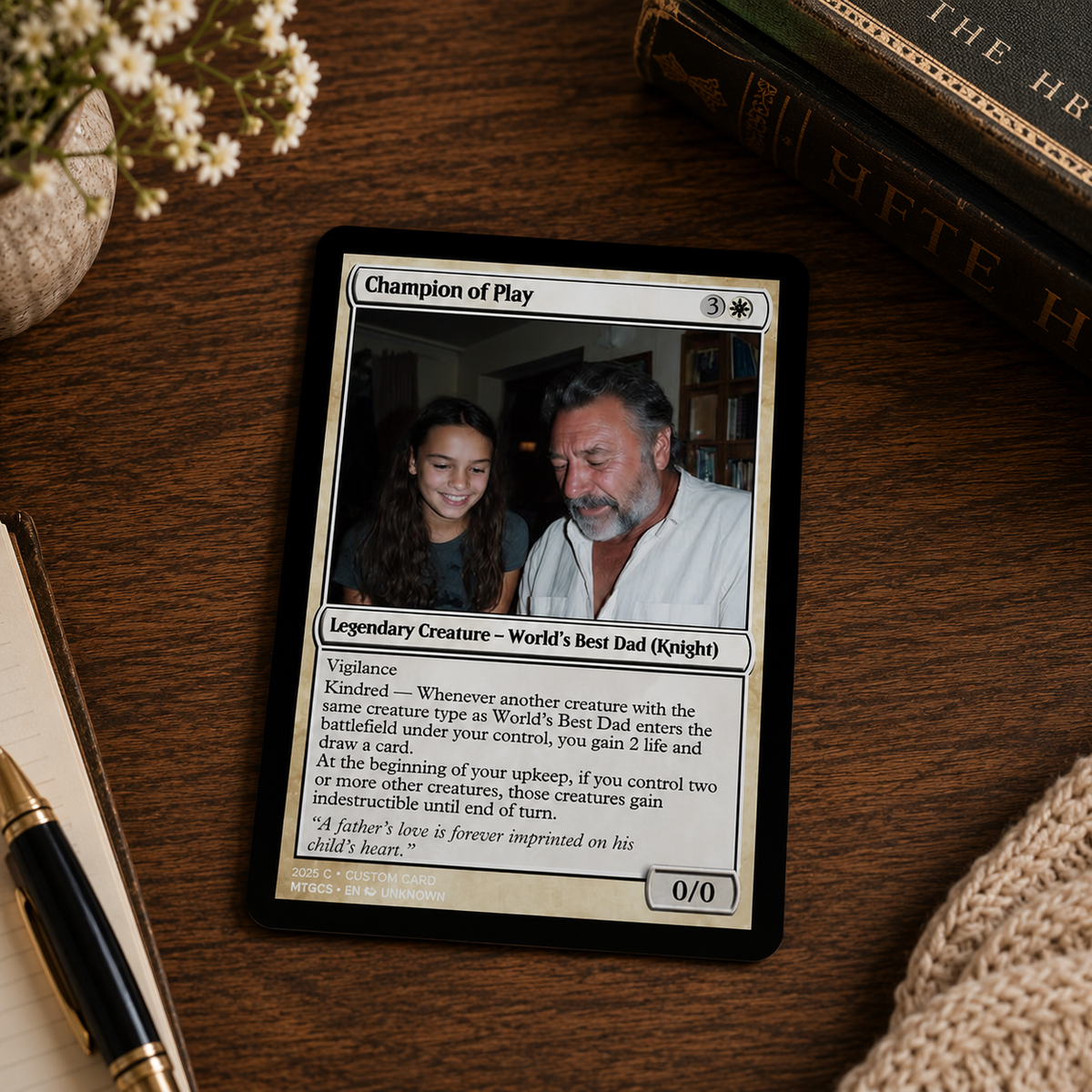Custom MTG Style Father's Day Magic Card Personalized with your Photo,Trading Card: Personalized Anniversary, Wedding, Pet Gift