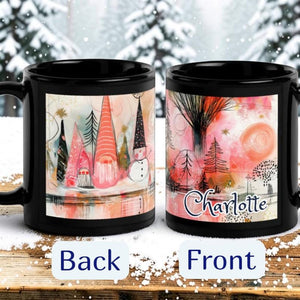 Personalized Christmas Mug, Custom Name Whimsical Winter Wonderland Mug, Boho Holiday Coffee Cup, Black Ceramic Mug, Gnome Snowman Gift 6a6253aa-f2ce-4bff-a070-bbd970e9e702-r2.jpg