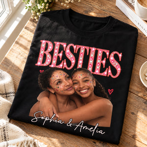 Rhinestone Photo Comfort T-Shirt - Personalized Best Friend Birthday Gifts For Women, Besties, Sisters, BFF - Slay With My Bestie 6a7db4a3-543e-4226-a3f6-facd566bb500-banner-3.jpg