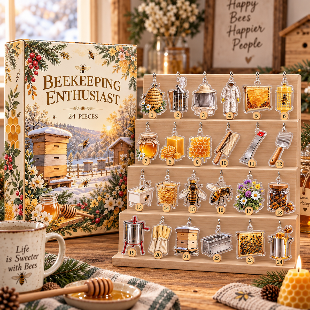 Beekeeping Advent Calendar, 24 Acrylic Honey Bee Ornaments, Apiary Gift for Beekeepers, Christmas Countdown Box 6a913407-69c4-4057-b7a3-7cf07751fd49-847e44c9-cebe-4517-9fe3-740847a863e5.png