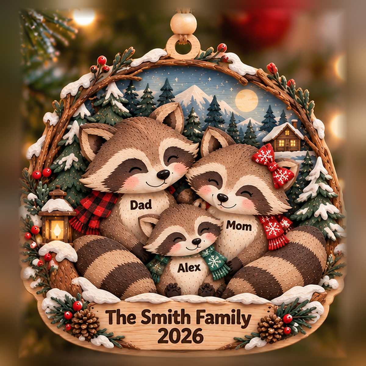 Personalized Raccoon Family Layered Wood Christmas Ornament, Custom Family Name Raccoon Ornament, Woodland Animal Family Keepsake, Christmas Gift 2026 6a9a55c0-2dae-405e-9b50-5d7c60c6f22c-raccoon_family_3_members_2026_1200.png