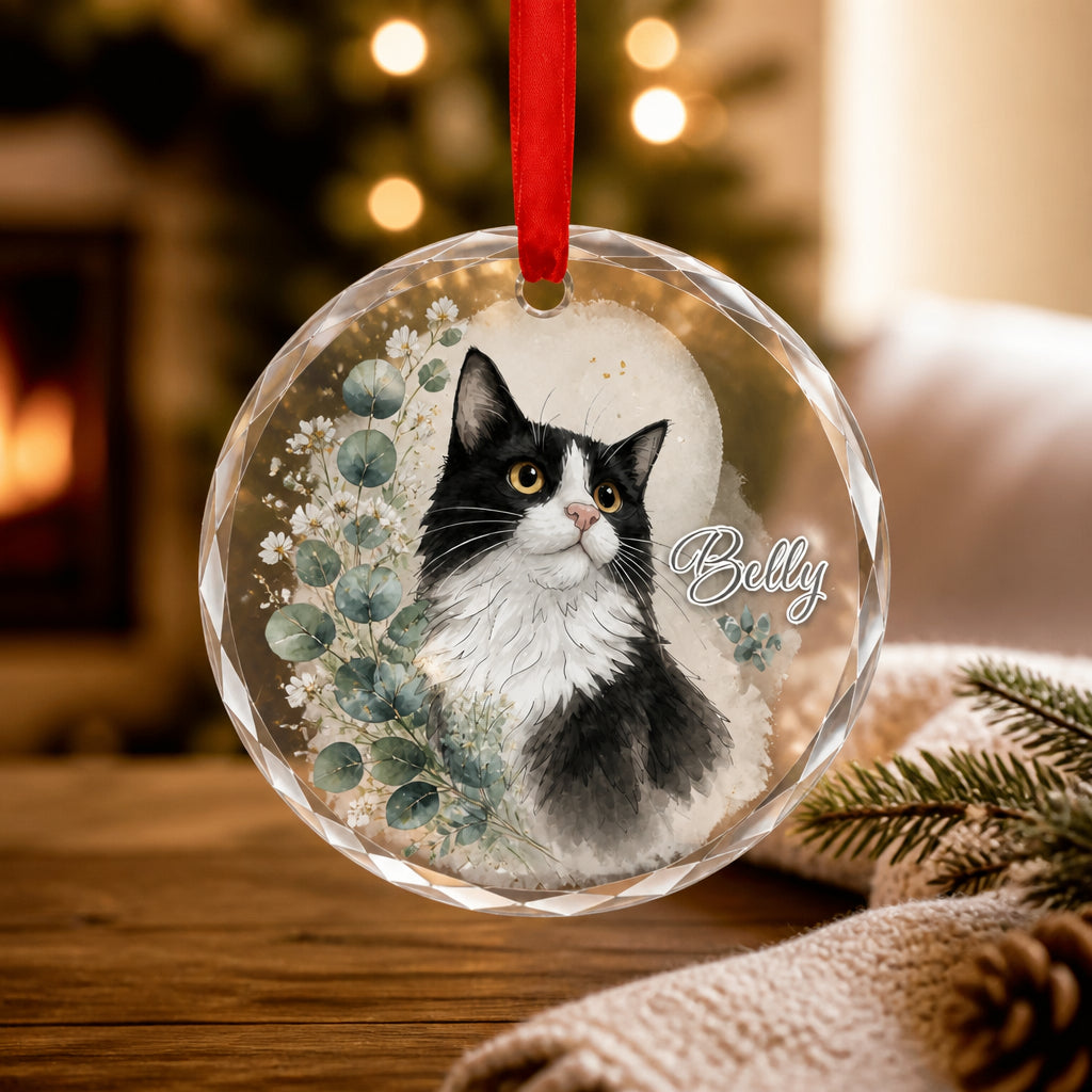 Custom Cat Portrait Crystal Ornament with Botanical Wreath - Personalized Crystal Ornament 6ab4e0b5-fd0f-4153-b334-82e2aaa209ea.jpg