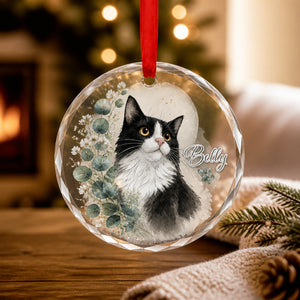 Custom Cat Portrait Crystal Ornament with Botanical Wreath - Personalized Crystal Ornament 6ab4e0b5-fd0f-4153-b334-82e2aaa209ea.jpg