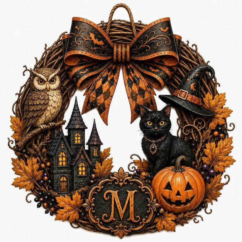 Personalized Halloween Wreath Wooden Door Sign Hanger, Custom Family Name Sign, Fall Front Door Decor, Spooky Family Name Gift 6ac58b02-33a6-491a-bfce-2843196aa8b9-dfggfffgh-2-.webp