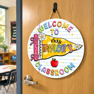 Personalized Teacher Door Hanger, Custom Teacher Name Sign, Pennant Flag Classroom Door Sign, Classroom Decor, Teacher Gift, Back To School 6ad70ab6-6bc8-440e-ad1c-ccf590e2ba7a-1.png