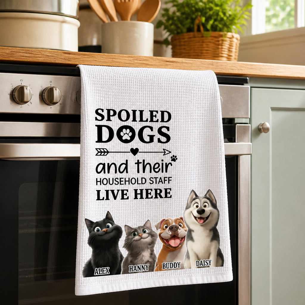 Spoiled Dogs Household Staff Kitchen Towel – Custom Pet Portraits - Personalized Kitchen Towel 6afd84c0-34af-4a2e-90d2-f8ddb8739db7.jpg