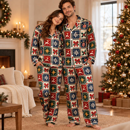 Matching Family Christmas Pajamas, Satin Pajama Set with Vintage Patchwork Print 6aff8e45-9e80-4495-ba48-212ddbfb9e00-il_1588xN.8675798285_n0sg.jpg