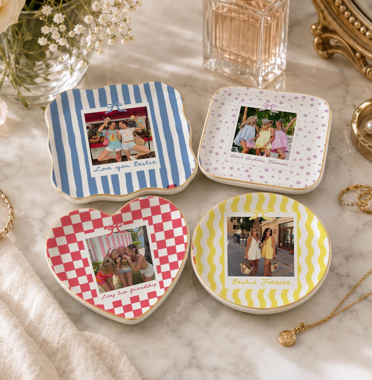 Personalized Besties Photo Ring Dish, Ceramic Best Friend Jewelry Dish, Sister Birthday Gifts For Her, Bridesmaid Striped Trinket Tray 6b1b0e57-cf9a-45b5-94ef-837e340a4f3a-1.jpg