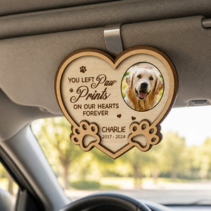 Pet Memorial Car Visor Clip – Paw Prints | Photo + Name + Years - Personalized Wooden Car Visor Clip 2 Layer 6b1bf036-3755-4e94-9c23-78af72bcf95c.jpg
