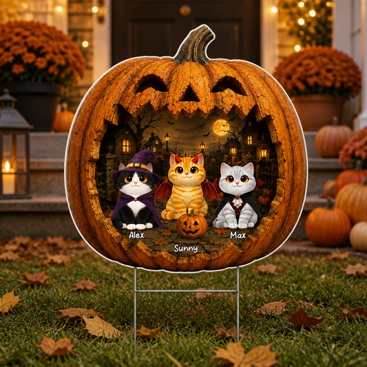 Halloween Pumpkin Yard Sign – Custom Pet Photo-to-Cartoon Portraits (3 Pets) - Personalized Yard Sign 6b2f576c-bb2d-4405-baa3-61fba07317d1.png