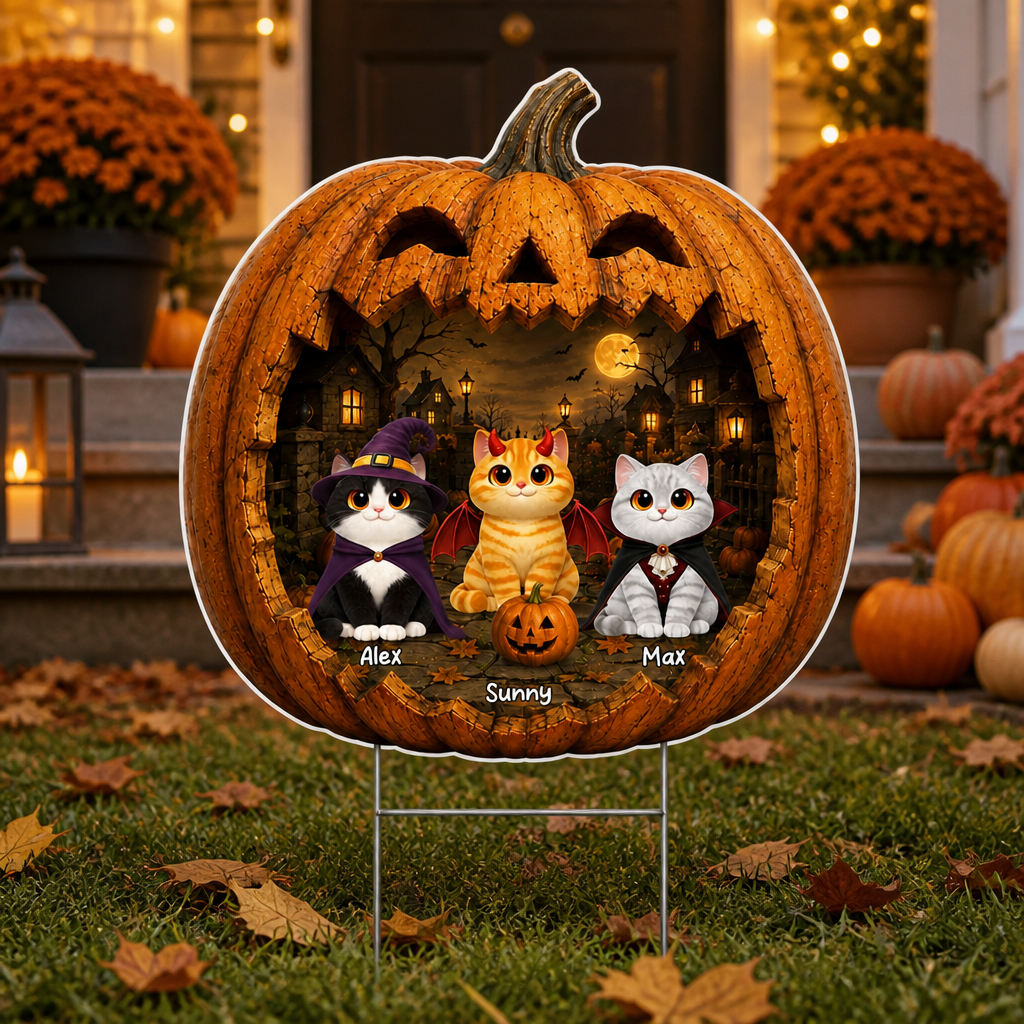 Halloween Pumpkin Yard Sign – Custom Pet Photo-to-Cartoon Portraits (3 Pets) - Personalized Yard Sign 6b2f576c-bb2d-4405-baa3-61fba07317d1.png
