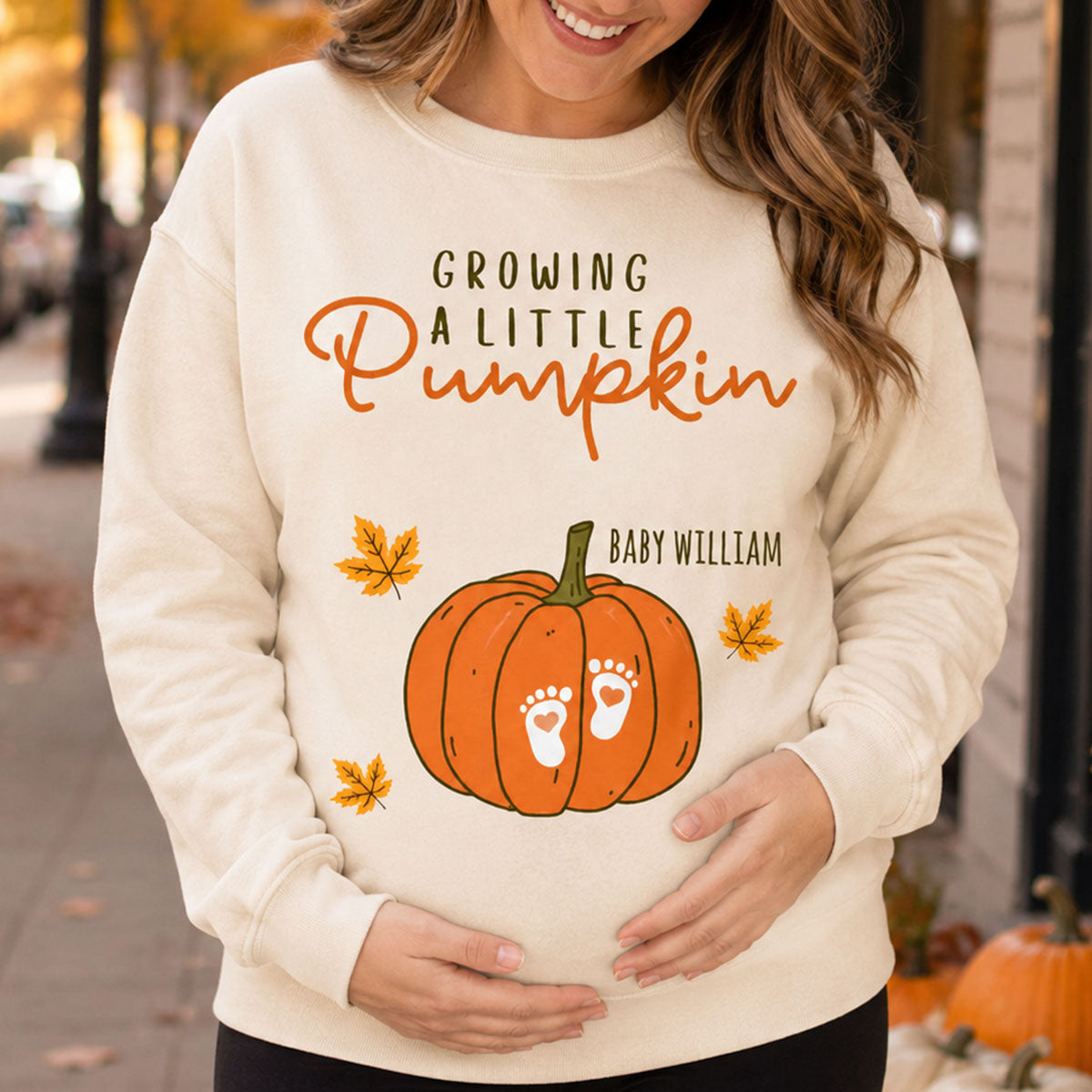 Growing A Little Pumpkin - Personalized Shirt - Fall Season Gift For Wife, Daughter 6b40dea4-7ec9-4e01-adcb-52186254d68e-1.jpg