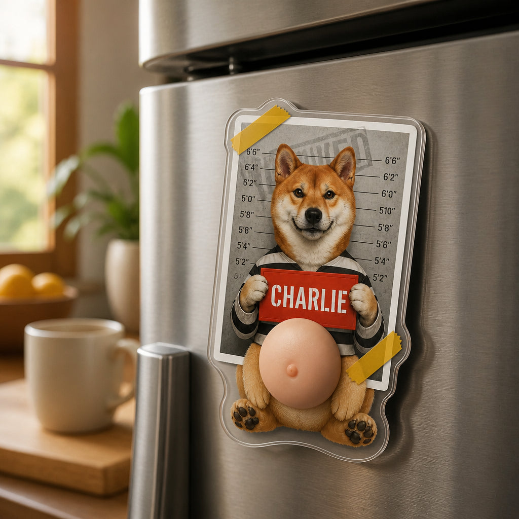 Custom Pet Mugshot Magnet – Photo + Name - Personalized Acrylic Refrigerator Magnet - Soft Rubber Belly 6b44786c-1867-4790-a549-0fb89c07e584.jpg