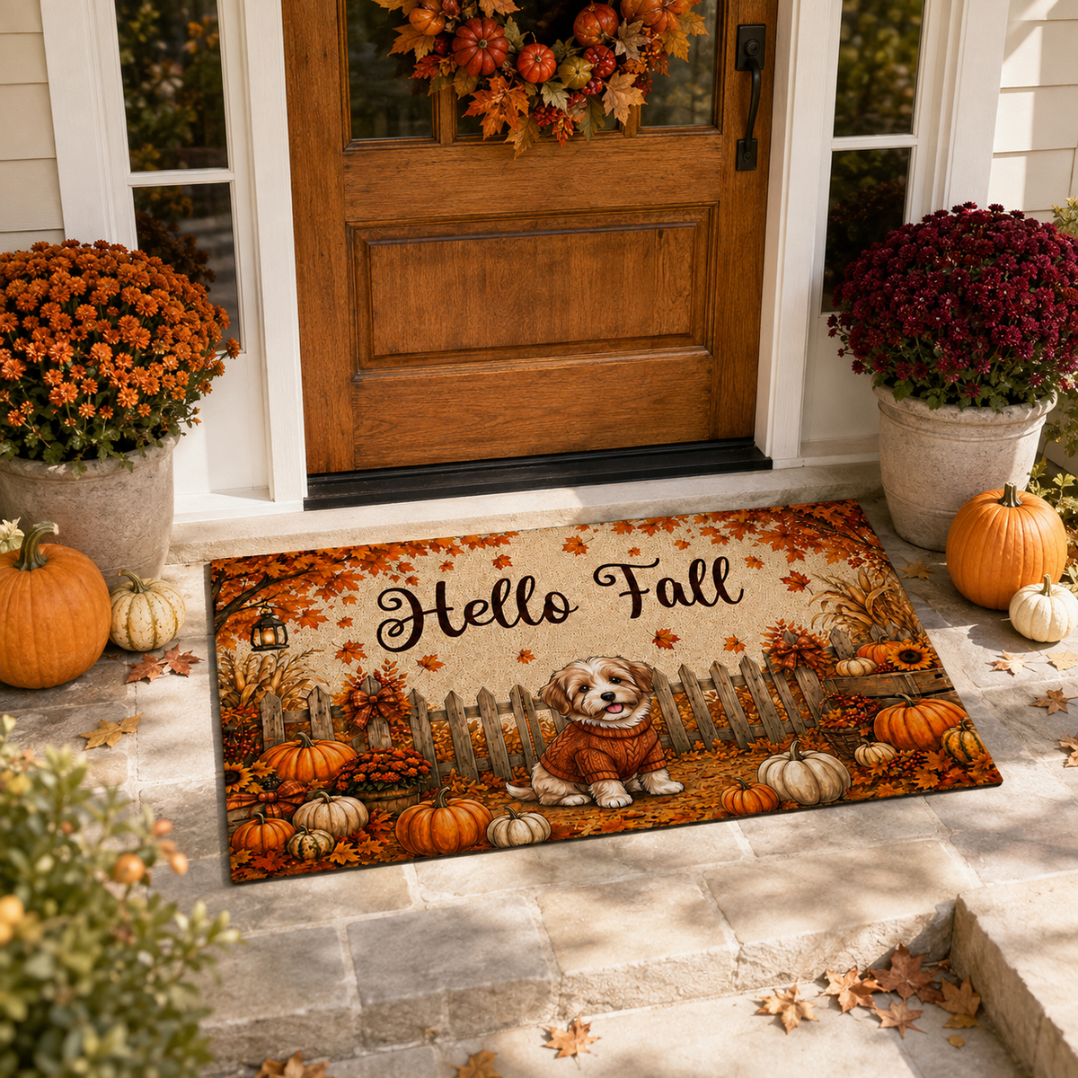 Vintage Dog Cat Hello Fall Photo Upload - Personalized Garden Flag - Fall Season Gift For Dog Mom, Cat Mom 6b47aed1-d4ca-4324-9c4a-f83715192b1f-banner-1.png