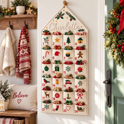 Personalized Christmas Advent Calendar with 24 Pockets, Custom Name Fabric Countdown Wall Hanging, Kids Holiday Organizer, Reusable Christma 6b71177f-b3e3-462f-bb4b-baec334fe7cc-il_1588xN.8567557906_h3r0.jpg