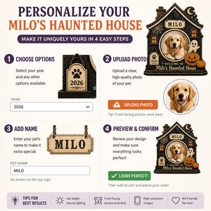 Personalized Halloween Pet Haunted House Photo Stand - Personalized Wooden custom shape Standing 2 layer (5mm) 6b7b0048-6173-4d27-bb83-64017336c32c.jpg