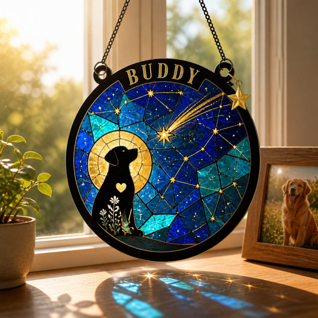 Personalized Dog Constellation Suncatcher - Personalized 1 Layered Suncatcher with Charm 6b816754-d42c-4dce-8d83-2d55786d7145.jpg