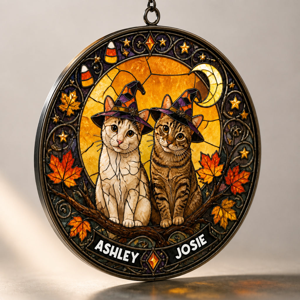 Halloween Stained-Glass Pet Suncatcher – Upload 1–2 Pets + Names - Personalized Suncatcher Stained Glass 6ba74558-3167-4f60-b6da-0f71e80fca4d.jpg