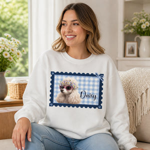 Custom Pet Portrait Circle-Badge Sweatshirt - Personalized Sweatshirt 6bacae19-5106-49e7-ac9c-537f63671828.jpg