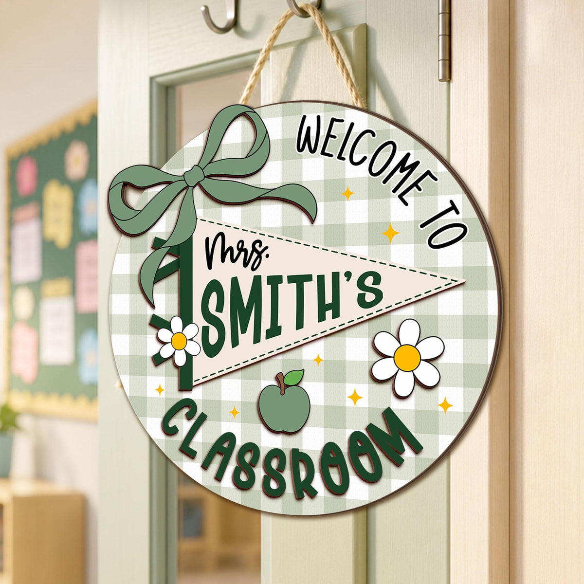 Personalized Teacher Name Door Sign, Custom Teacher Pennant Flag Sign, Teacher Door Hanger, New Teacher Gifts, Custom 3D Teacher Name Sign 6c0659bb-b1be-4498-8e36-6e1e1829153f-8.jpg