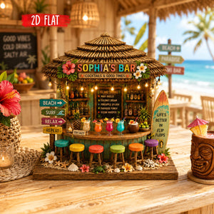 Personalized Tiki Bar Wooden Block, Custom Beach Bar Wooden Sign, Bar Mini Shelf Decor, Summer Beach, Tropical Cocktail Bar, Summer Vacation 6c117d71-5e96-478b-8e5e-72376439ffa5-3.jpg