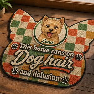 Custom Shape Doormat — This Home Runs on Dog Hair & Delusion — Pet Photo + Name - Personalized Custom Shape Doormat (ZB) 6c353bcc-2d4f-44eb-bb41-36fff0203714.jpg