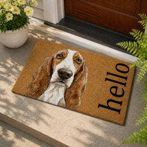 Hello Basset Hound Welcome Doormat - Doormat 6c3f665d-20bc-4884-9cf3-54bac68961e1.jpg