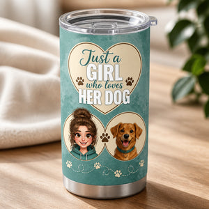 Just a Girl Who Loves Her Dog – Custom Cartoon Portrait Tumbler - Personalized Tumbler 6c46f3cd-736f-4d05-a5b6-fee4b80cedbf.jpg