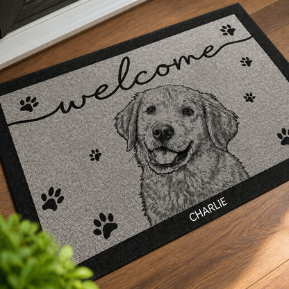 Custom Pet Portrait Welcome Doormat – Name & Line-Art Sketch - Personalized Doormat 6c496204-ea9b-418f-bf4a-2cc376169b9f.jpg